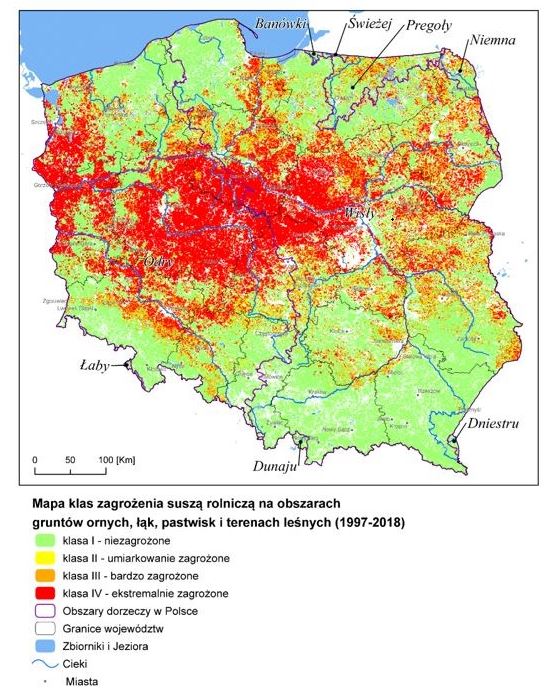 mapa zagrożenia suszą